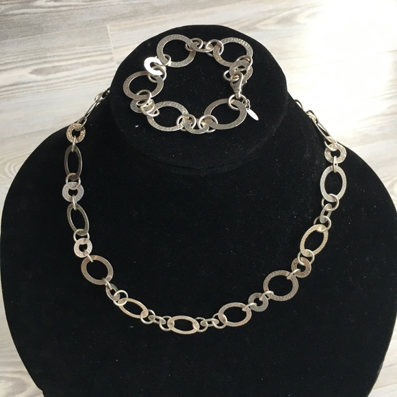 Jewelry - Jared Silver Hammered Necklace & Bracelet